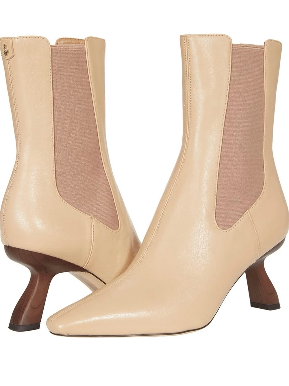Sam Edelman Sammie Almond Leather Stiletto Ankle Booties Size 8M - NIB